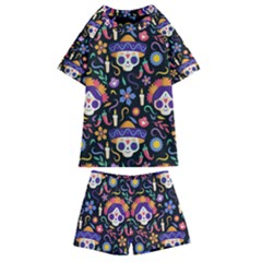 Dia De Los Muertos Kids  Swim Tee And Shorts Set by Sobalvarro