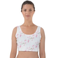 Pattern Orchidée Fleurs Velvet Crop Top by kcreatif