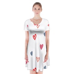 ? Pattern  Short Sleeve V-neck Flare Dress by Sobalvarro