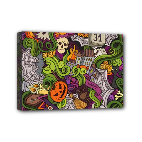 Halloween Doodle Vector Seamless Pattern Mini Canvas 7  X 5  (stretched) by Sobalvarro