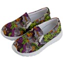 Halloween Doodle Vector Seamless Pattern Kids Lightweight Slip Ons View2