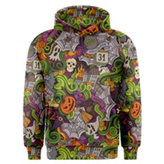 Halloween Doodle Vector Seamless Pattern Men s Overhead Hoodie by Sobalvarro