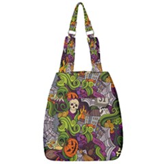 Halloween Doodle Vector Seamless Pattern Center Zip Backpack by Sobalvarro