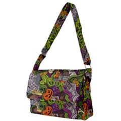 Halloween Doodle Vector Seamless Pattern Full Print Messenger Bag (l) by Sobalvarro