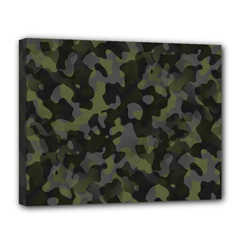 Camouflage Vert Canvas 14  X 11  (stretched) by kcreatif