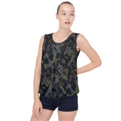 Camouflage Vert Bubble Hem Chiffon Tank Top