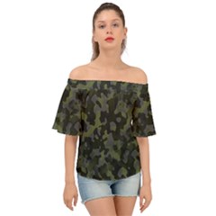 Camouflage Vert Off Shoulder Short Sleeve Top by kcreatif