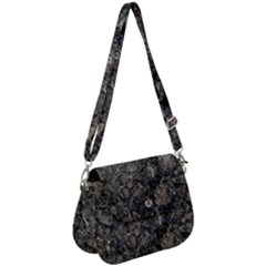 Grunge Organic Texture Print Saddle Handbag by dflcprintsclothing