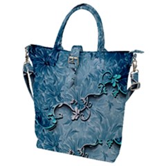 Wonderful Blue Flowers Buckle Top Tote Bag by FantasyWorld7