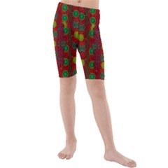 In Time For The Season Of Christmas Kids  Mid Length Swim Shorts