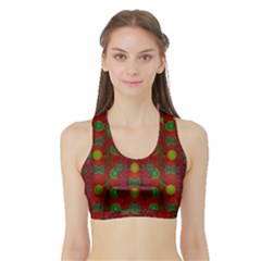 In Time For The Season Of Christmas Sports Bra with Border