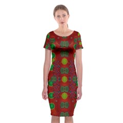In Time For The Season Of Christmas Classic Short Sleeve Midi Dress