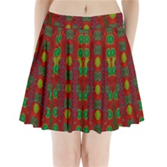 In Time For The Season Of Christmas Pleated Mini Skirt