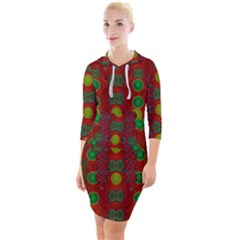 In Time For The Season Of Christmas Quarter Sleeve Hood Bodycon Dress