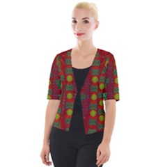 In Time For The Season Of Christmas Cropped Button Cardigan