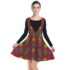 In Time For The Season Of Christmas Plunge Pinafore Dress