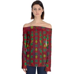 In Time For The Season Of Christmas Off Shoulder Long Sleeve Top