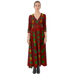 In Time For The Season Of Christmas Button Up Boho Maxi Dress