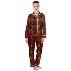 In Time For The Season Of Christmas Satin Long Sleeve Pyjamas Set