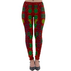 In Time For The Season Of Christmas Lightweight Velour Leggings