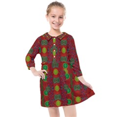 In Time For The Season Of Christmas Kids  Quarter Sleeve Shirt Dress