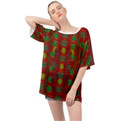 In Time For The Season Of Christmas Oversized Chiffon Top
