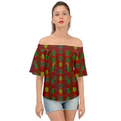 In Time For The Season Of Christmas Off Shoulder Short Sleeve Top