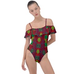 In Time For The Season Of Christmas Frill Detail One Piece Swimsuit
