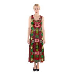 In Time For The Season Of Christmas An Jule Sleeveless Maxi Dress by pepitasart