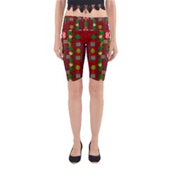 In Time For The Season Of Christmas An Jule Yoga Cropped Leggings by pepitasart