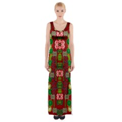 In Time For The Season Of Christmas An Jule Thigh Split Maxi Dress by pepitasart