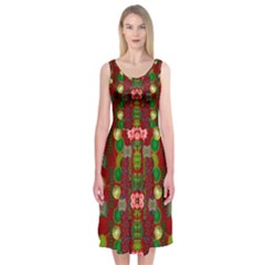 In Time For The Season Of Christmas An Jule Midi Sleeveless Dress by pepitasart