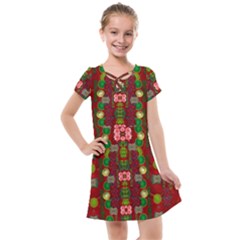 In Time For The Season Of Christmas An Jule Kids  Cross Web Dress by pepitasart