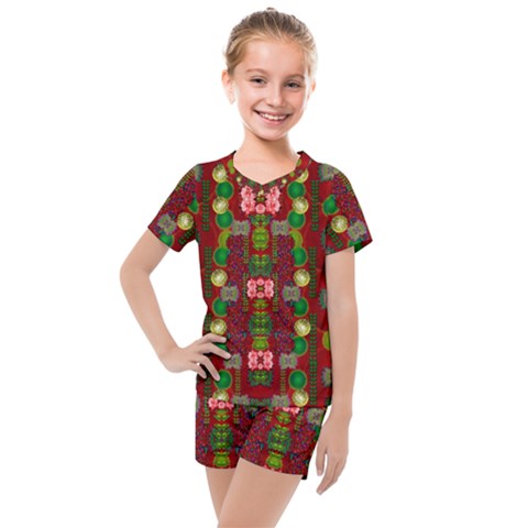 In Time For The Season Of Christmas An Jule Kids  Mesh Tee And Shorts Set by pepitasart