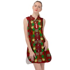 In Time For The Season Of Christmas An Jule Sleeveless Shirt Dress by pepitasart