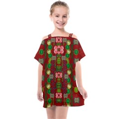 In Time For The Season Of Christmas An Jule Kids  One Piece Chiffon Dress by pepitasart