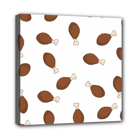 Turkey Leg Pattern - Thanksgiving Mini Canvas 8  x 8  (Stretched)