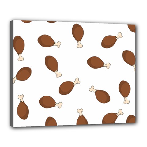 Turkey Leg Pattern - Thanksgiving Canvas 20  x 16  (Stretched)