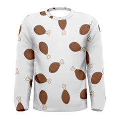 Turkey Leg Pattern - Thanksgiving Men s Long Sleeve Tee