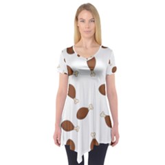 Turkey Leg Pattern - Thanksgiving Short Sleeve Tunic 