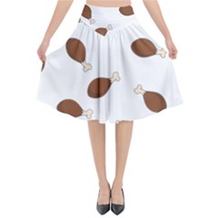 Turkey Leg Pattern - Thanksgiving Flared Midi Skirt