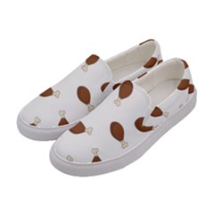 Turkey Leg Pattern - Thanksgiving Women s Canvas Slip Ons