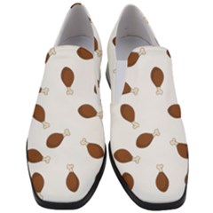 Turkey Leg Pattern - Thanksgiving Women Slip On Heel Loafers