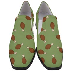 Turkey Leg Pattern - Thanksgiving Women Slip On Heel Loafers