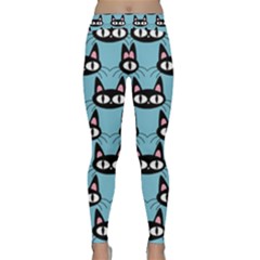 Cute Black Cat Pattern Classic Yoga Leggings by Valentinaart