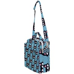 Cute Black Cat Pattern Crossbody Day Bag by Valentinaart