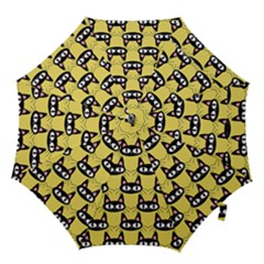 Cute Black Cat Pattern Hook Handle Umbrellas (medium) by Valentinaart