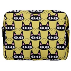 Cute Black Cat Pattern Make Up Pouch (large) by Valentinaart