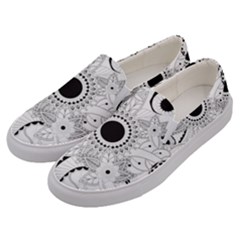 Floral Design Men s Canvas Slip Ons by FantasyWorld7