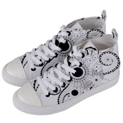 Floral Design Women s Mid-top Canvas Sneakers by FantasyWorld7